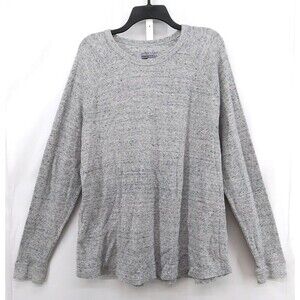 Basic Editions Shirt Mens Size XLT Gray Modern Fit Long Sleeve Crew Neck Thermal